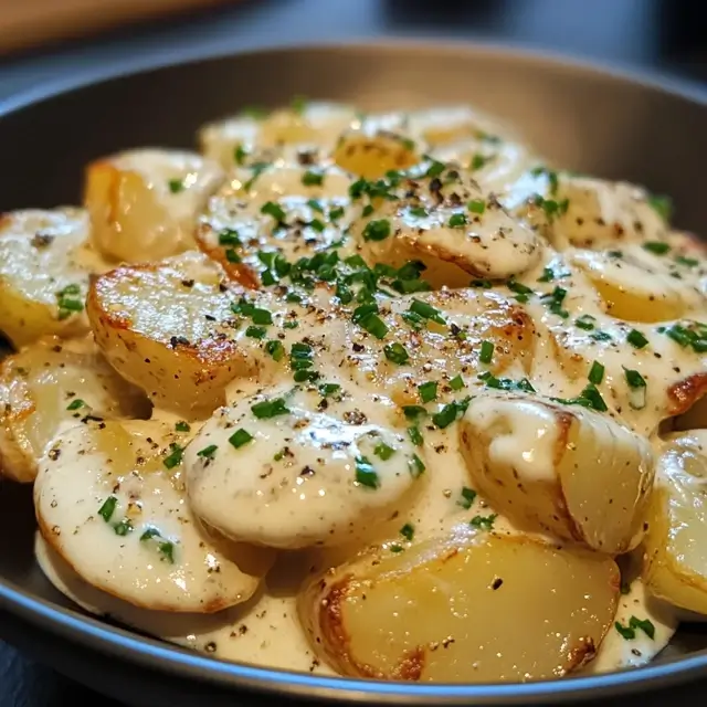 creamy garlic sauce potatoes