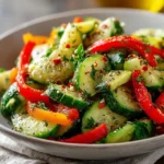 Cucumber Bell Pepper Salad Bursting with Flavor You Won't Resist