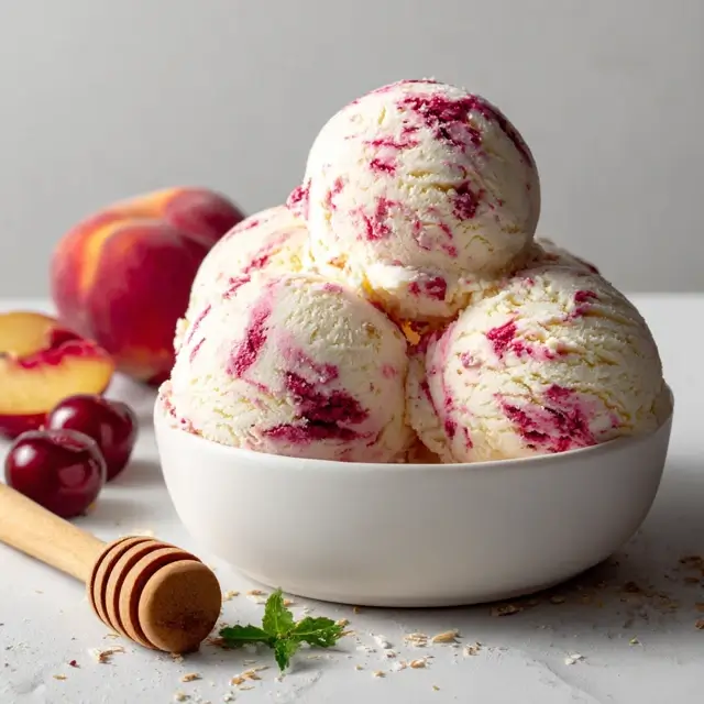 Homemade Peach Ice Cream