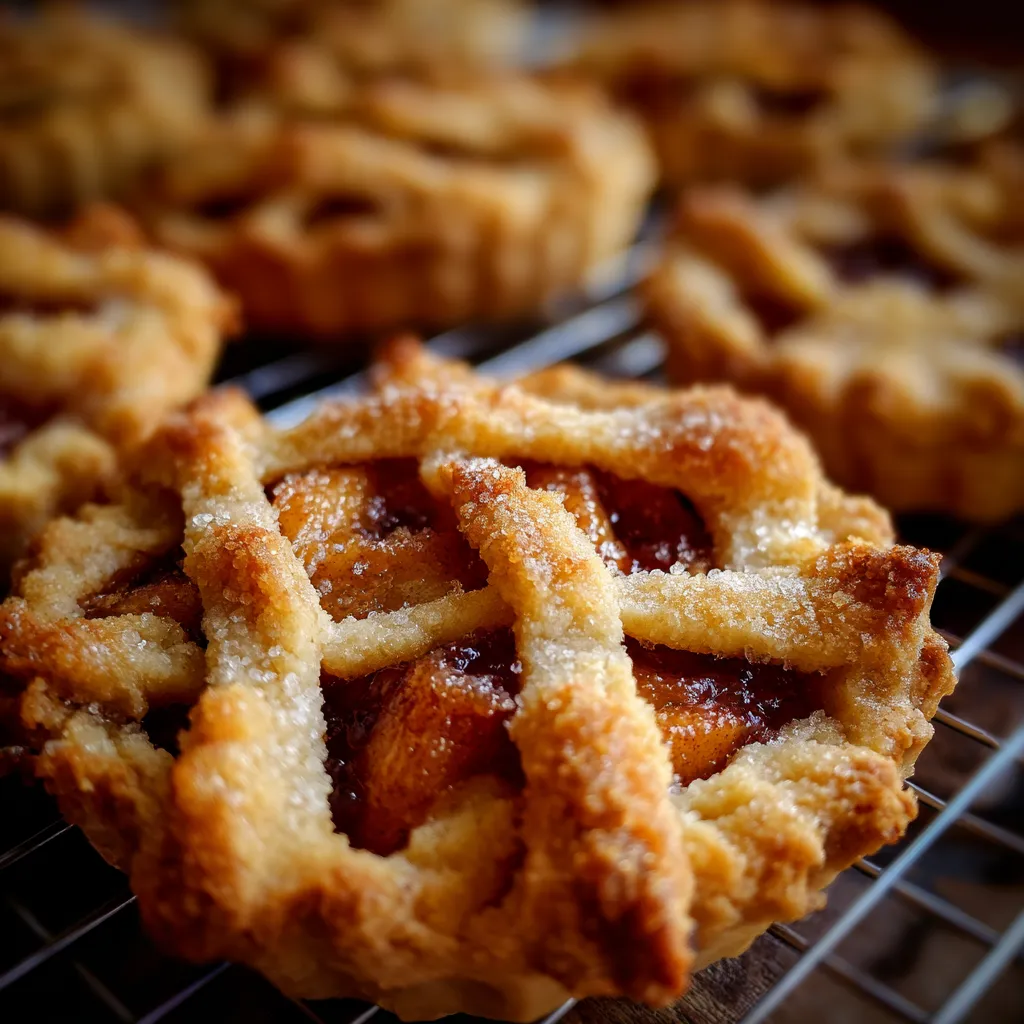 Close-up of homemade apple pie cookies. Delicious fall dessert!