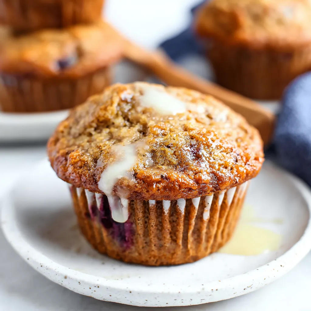 Moist banana zucchini muffin. Healthy, guilt-free indulgence!