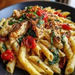 Creamy chicken pasta dish. Easy weeknight dinner recipe.