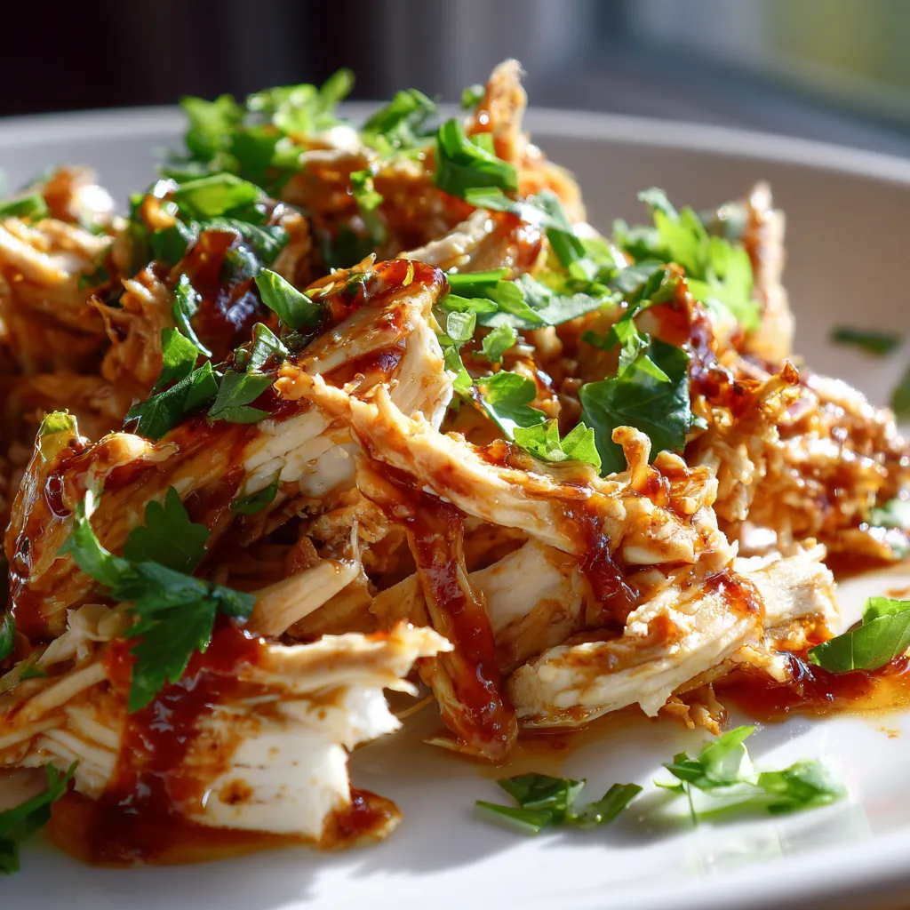 Shredded chicken in bowl. Easy meal prep for quick dinners.