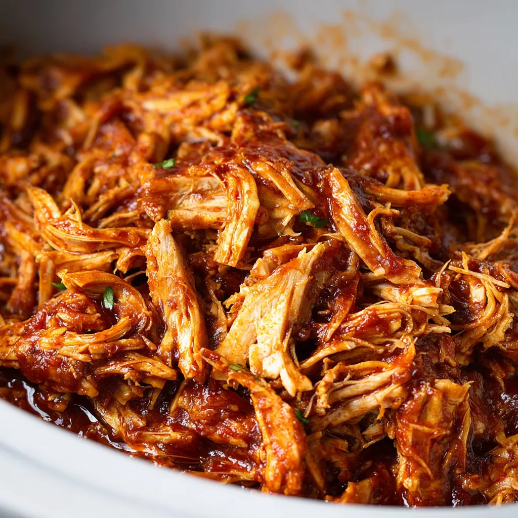 “Shredded Chicken Crockpot BBQ: The Easiest Dump-and-Forget Dinner!”
