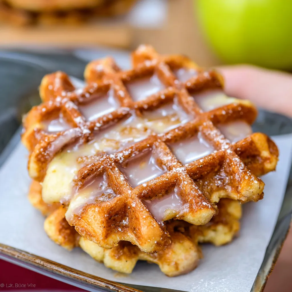 Apple fritter waffle donuts: Crispy, sweet breakfast mashup.
