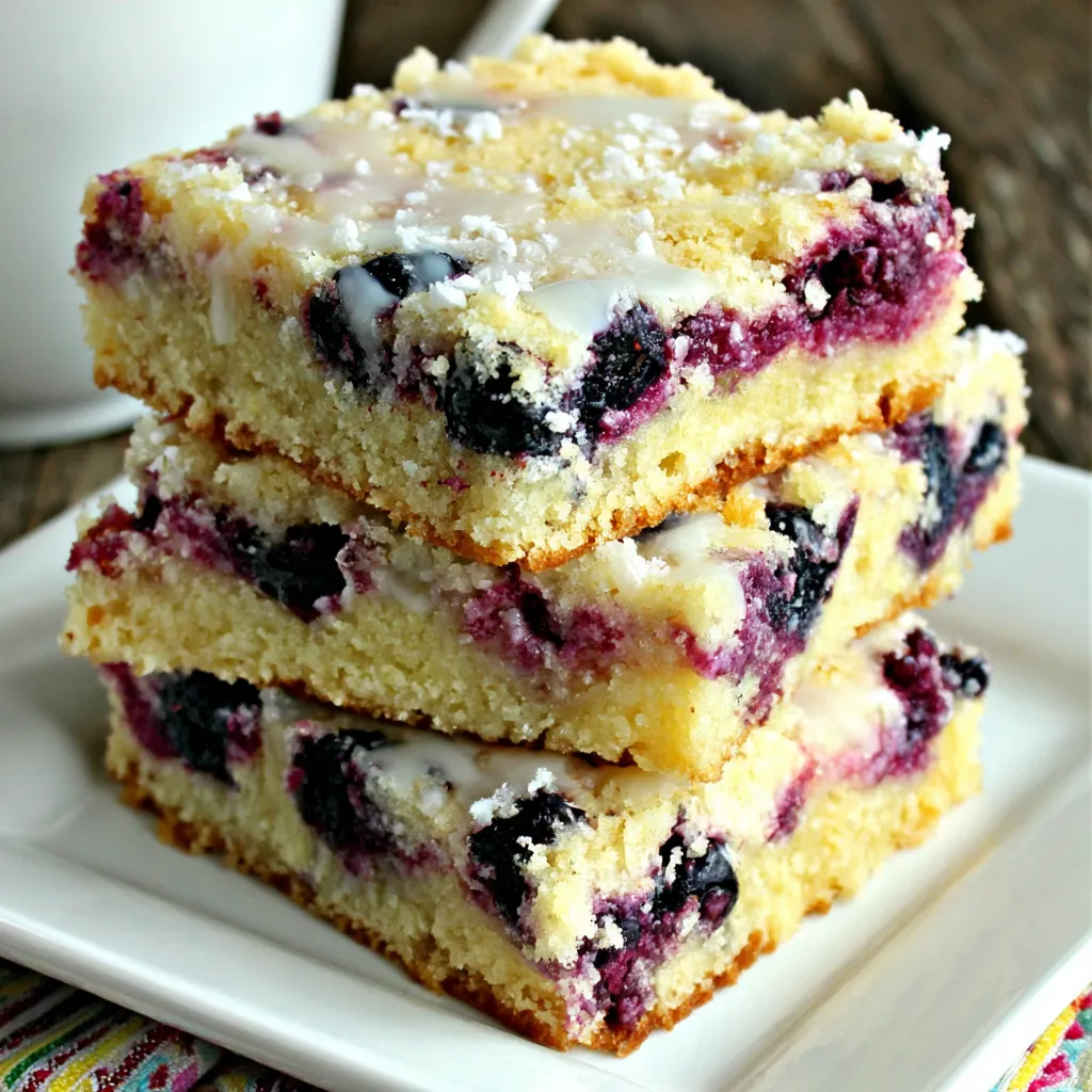 Close-up of homemade blueberry bars, perfect boyfriend bait dessert.
