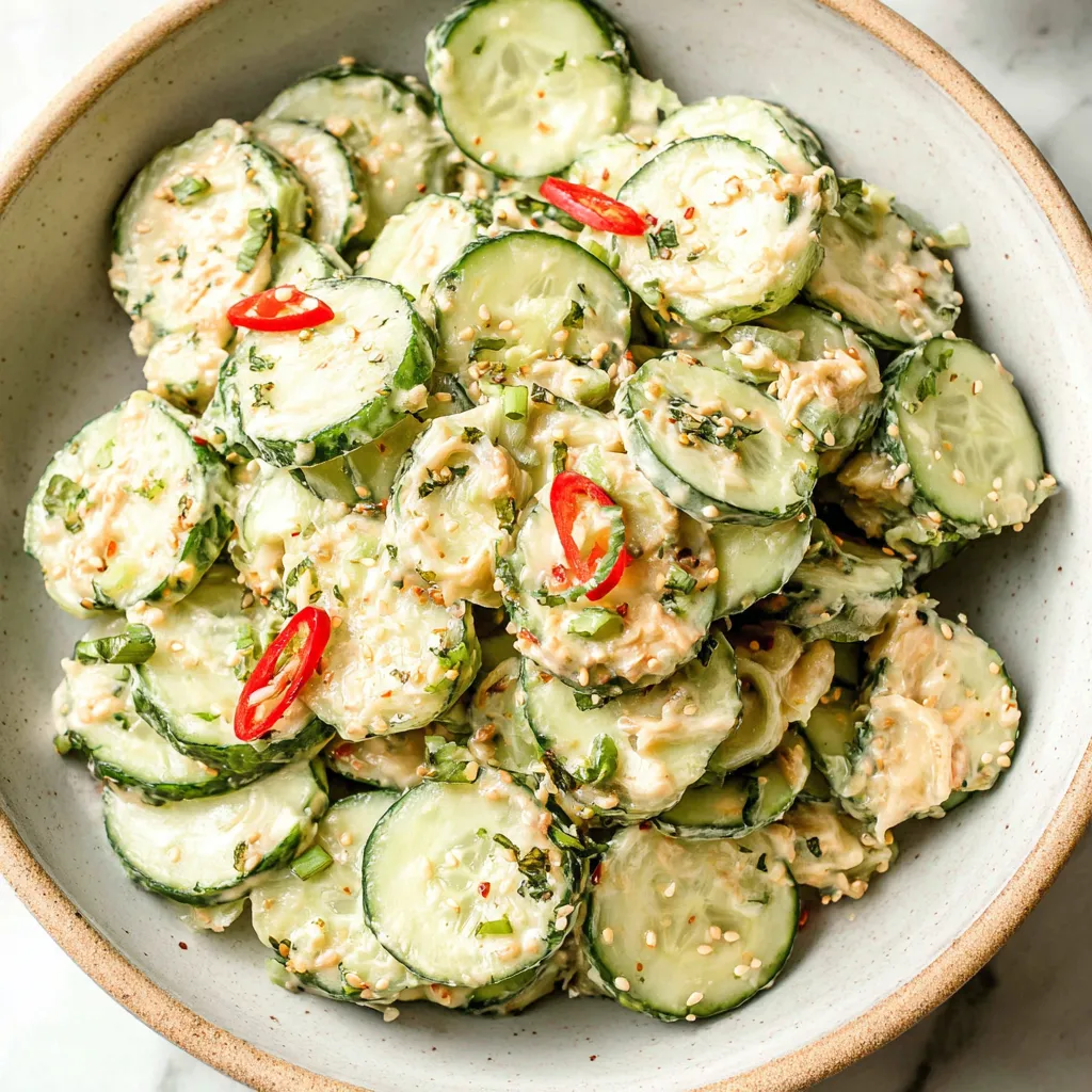 Cali Cucumber Roll Salad: Cucumber rolls filled with colorful salad.