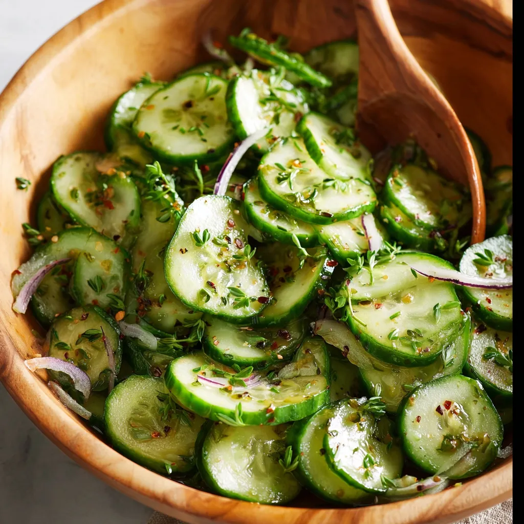 Creamy cucumber salad with dill and red onion.