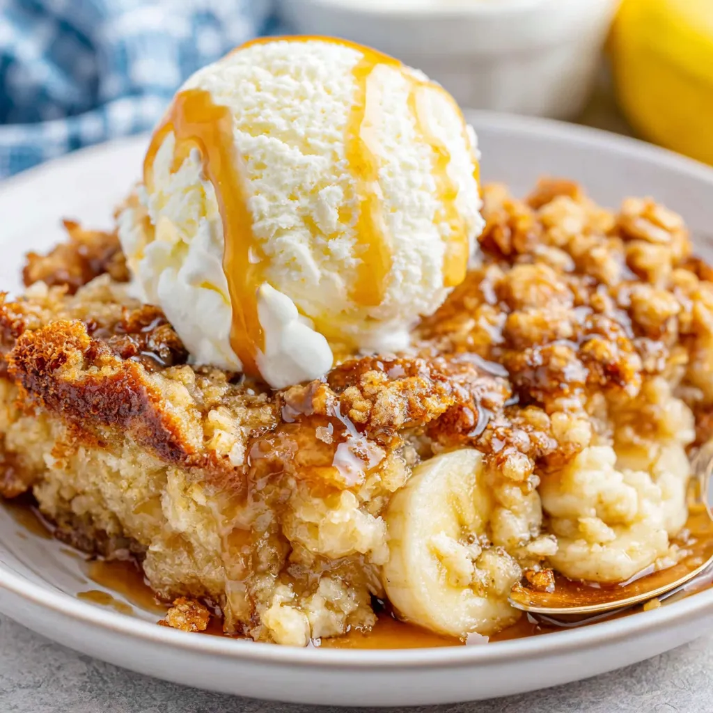 Grandma's Southern Banana Cobbler, warm and golden brown.
