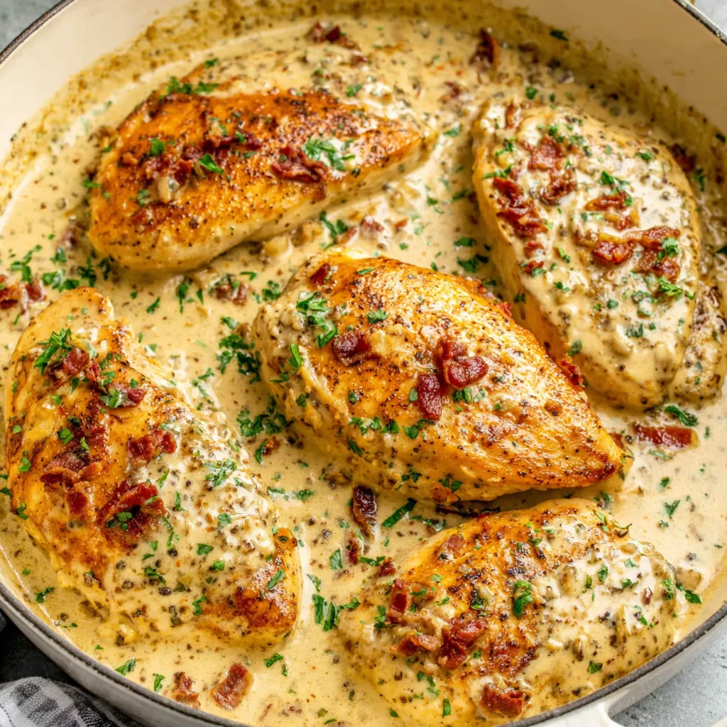 Creamy Marry Me Chicken: Close-up shows the rich, flavorful sauce coating tender chicken pieces.