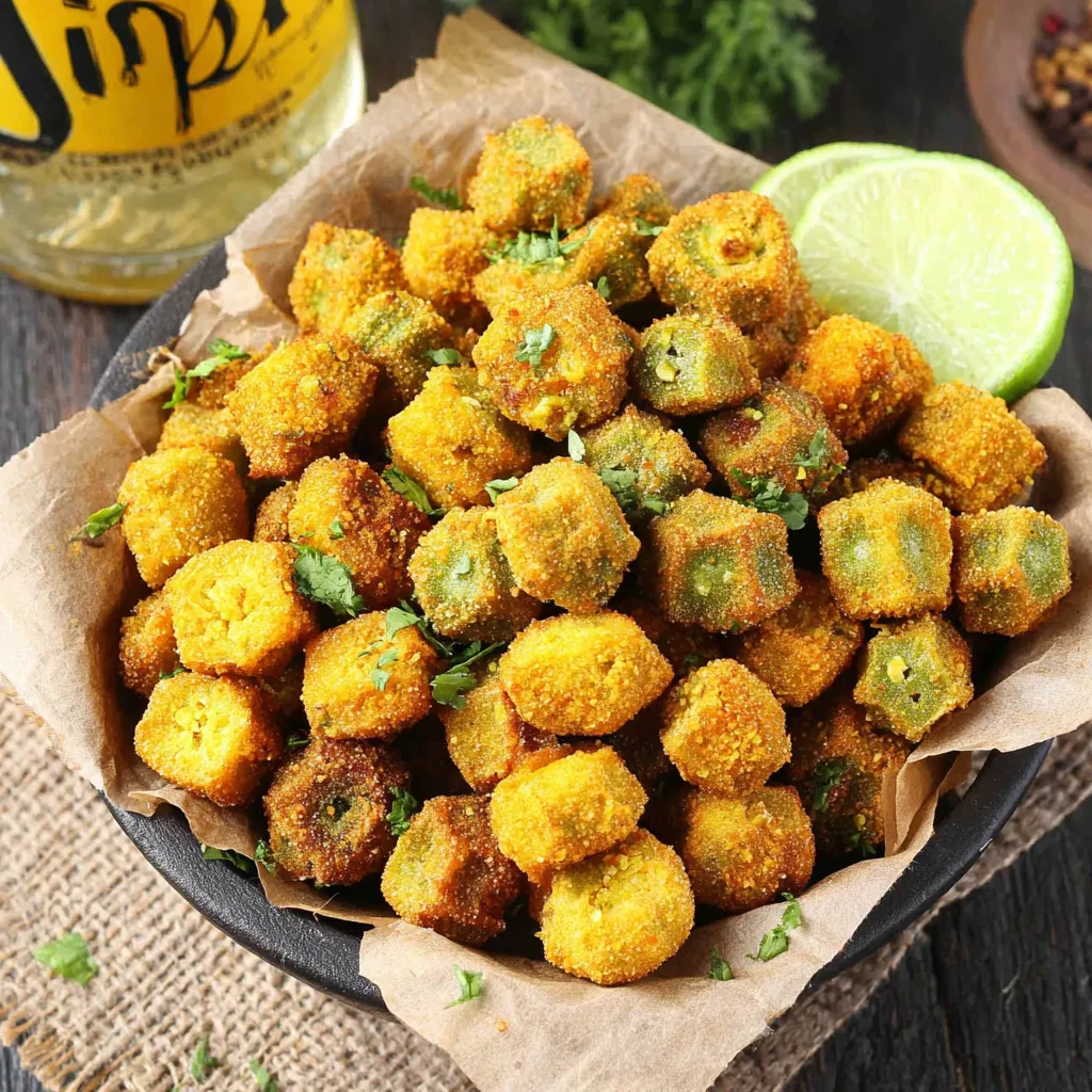Crispy fried okra with Zatarain's seasoning. Quick and easy Southern side dish.