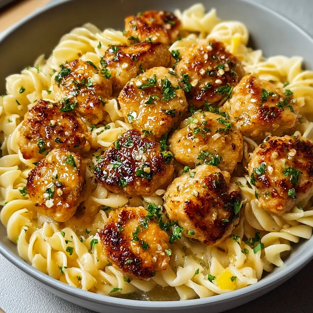 Lemon Garlic Chicken Bites & Pasta: 30-Min Dinner!