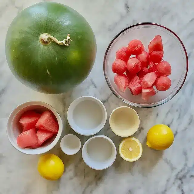 Ingredients for WATERMELON LEMONADE: SUMMER IN A GLASS