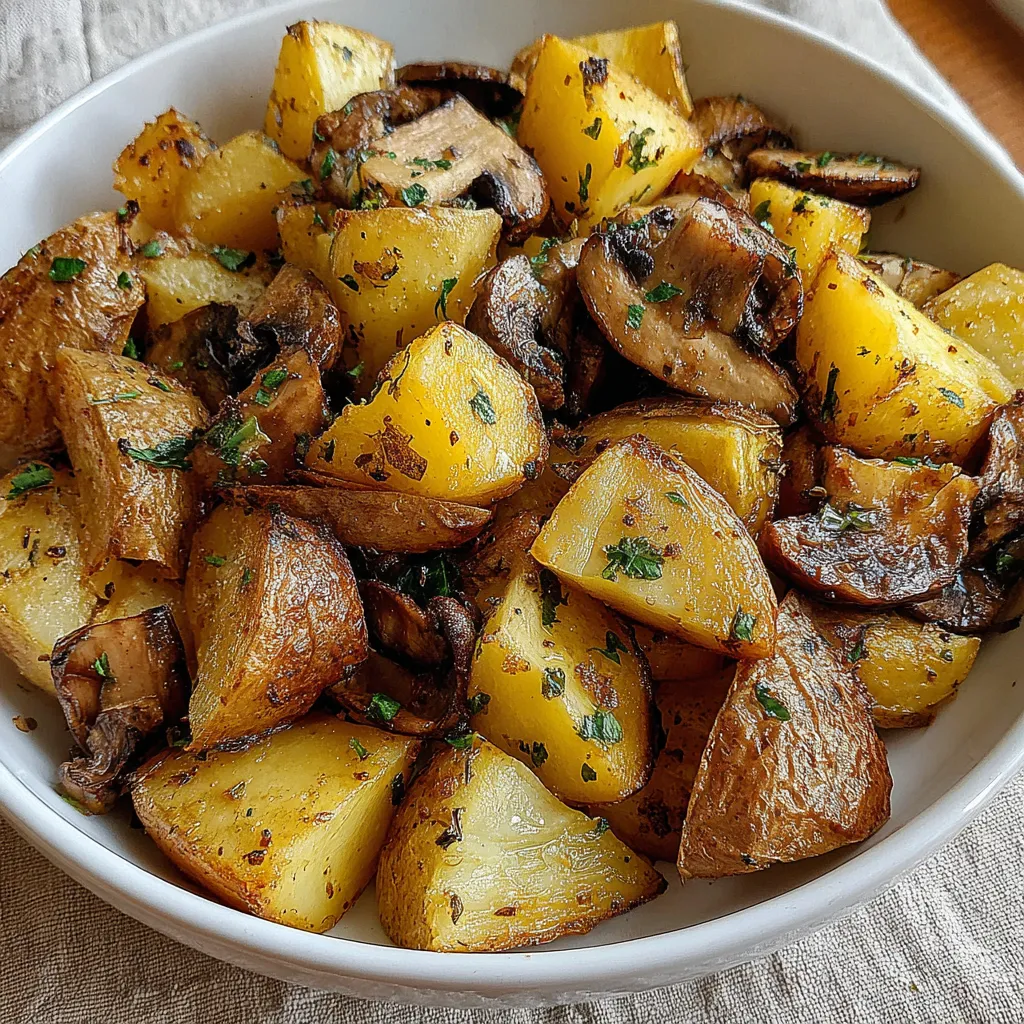 AIR FRYER MUSHROOM POTATO PERFECTION