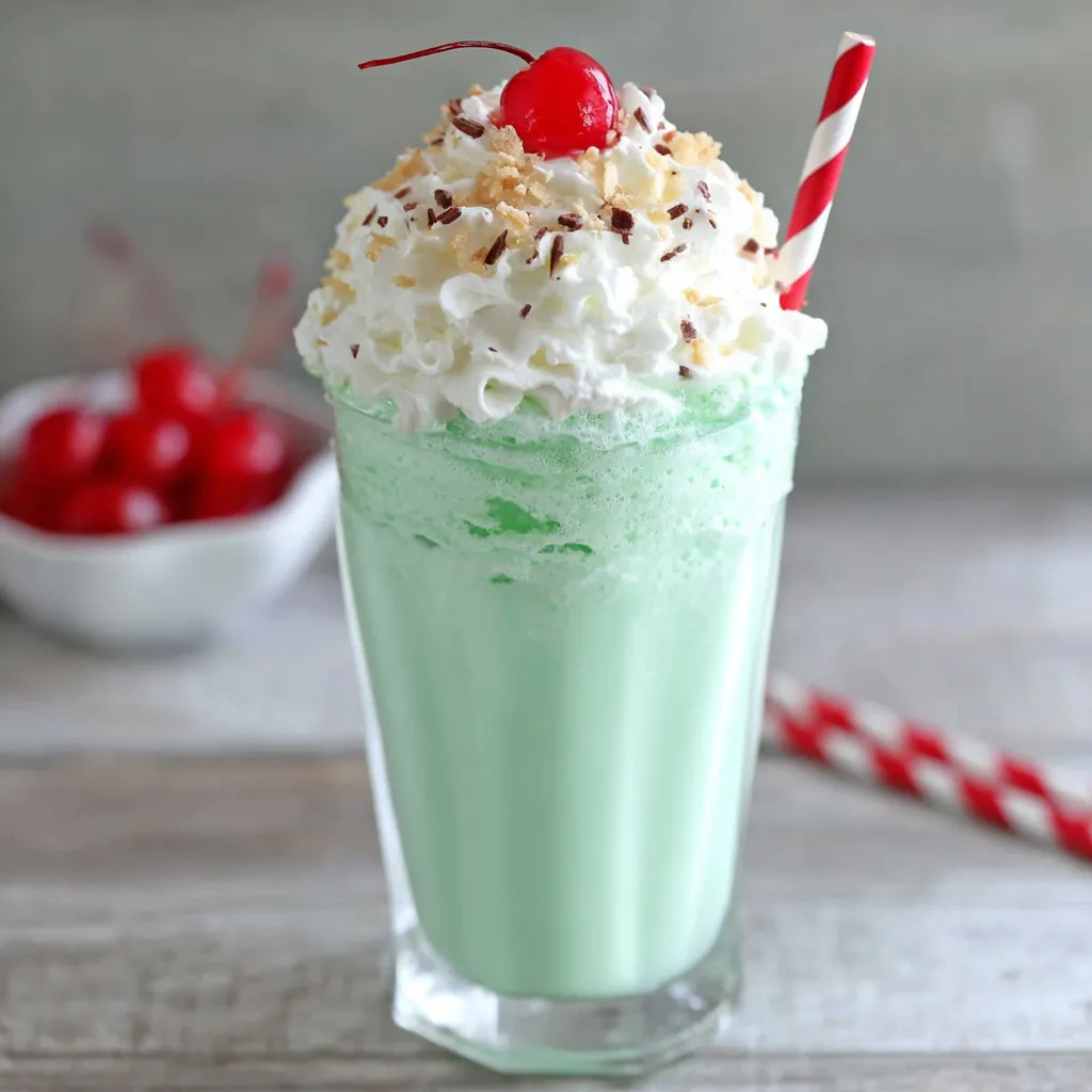 Homemade Shamrock Shake. Creamy, minty green deliciousness! Easy recipe.