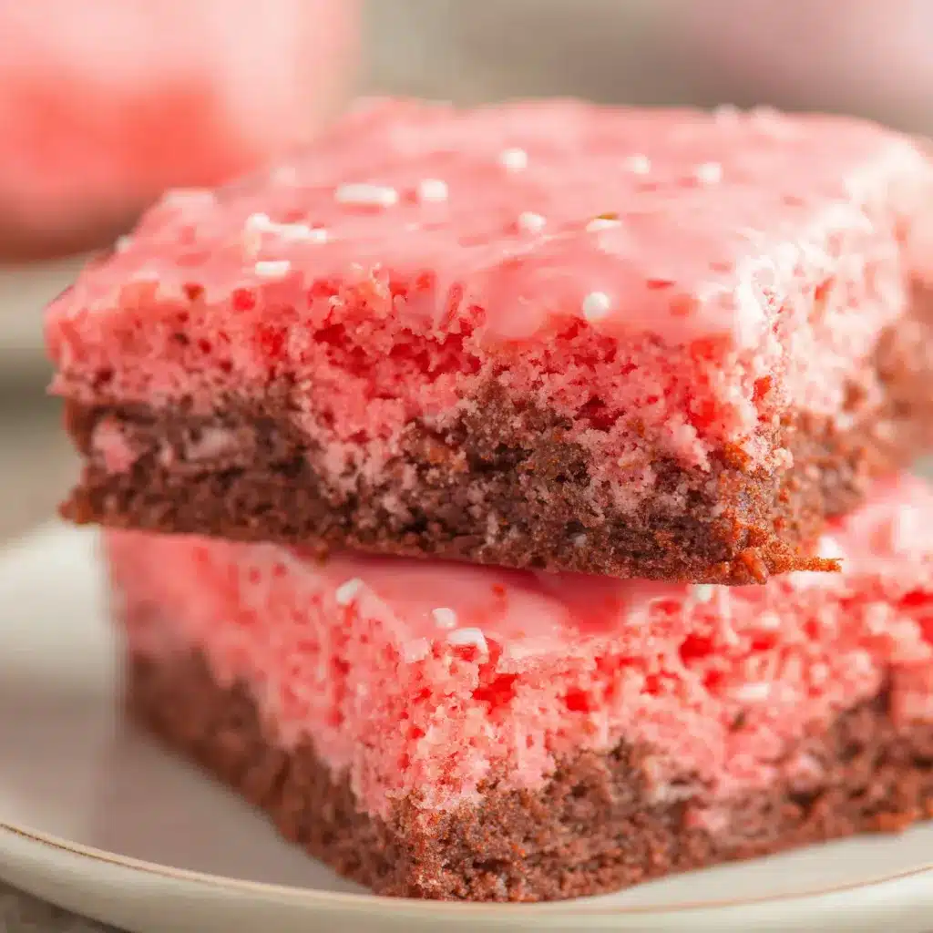 Fudgy strawberry brownies, a delicious & easy dessert recipe.