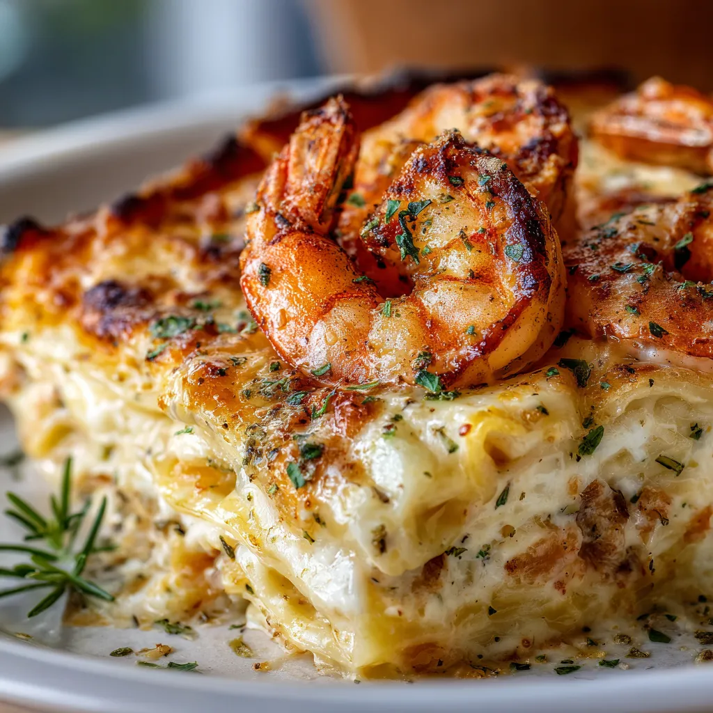 GARLIC BUTTER SHRIMP LASAGNA