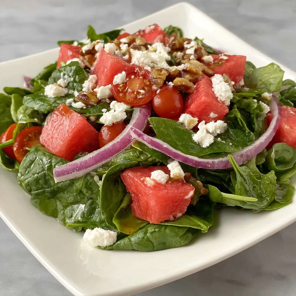 REFRESHING SPINACH WATERMELON SALAD