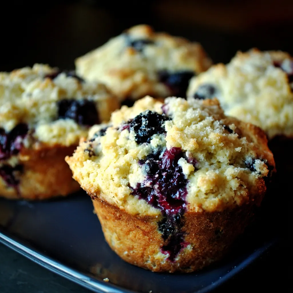 Moist blueberry zucchini muffins are showcased in a bright, inviting second image for this easy recipe.