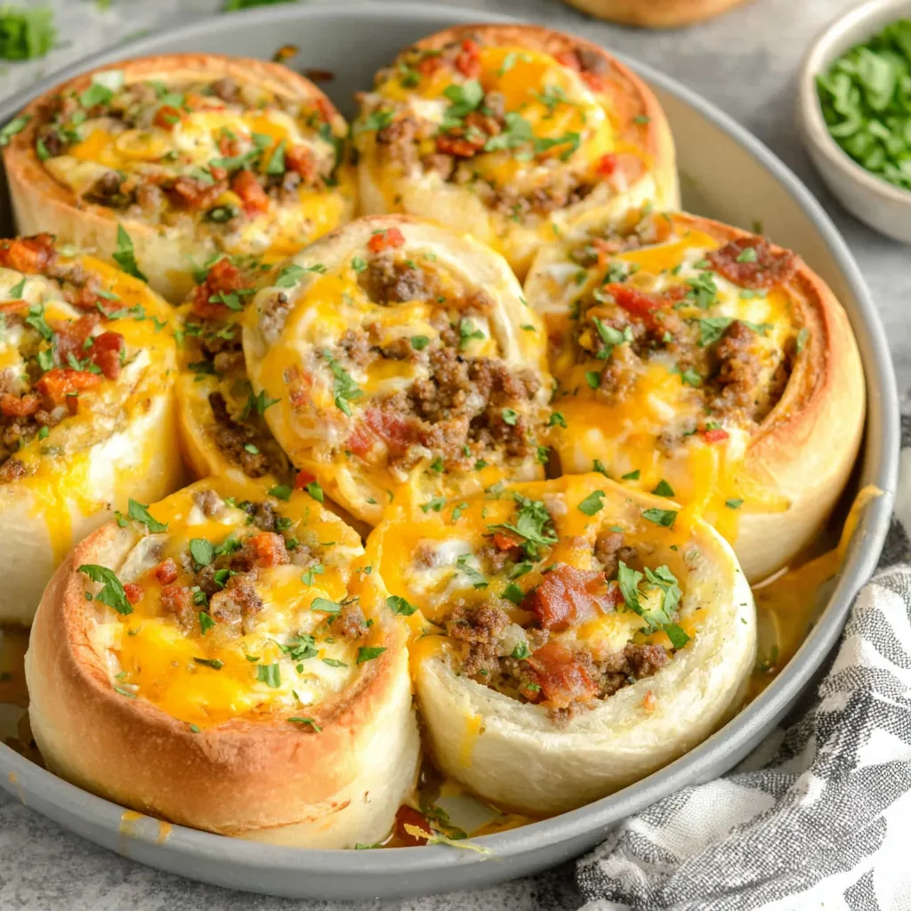 Close-up view of irresistible, soft, and fluffy buttery breakfast rolls showcasing their texture and golden-brown color.