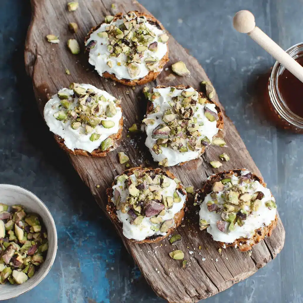 Irresistible Ricotta Pistachio Honey Bites present a delightful second image showcasing the dessert's textures and delectable combination of creamy ricotta, crunchy pistachios, and sweet honey.