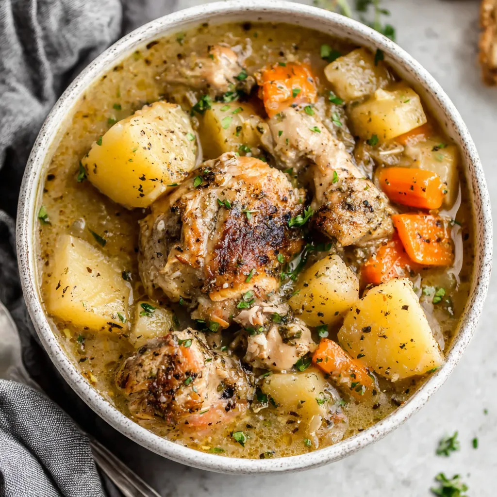 A second image showing the delicious and easy slow cooker chicken stew, perfect for a comforting meal.