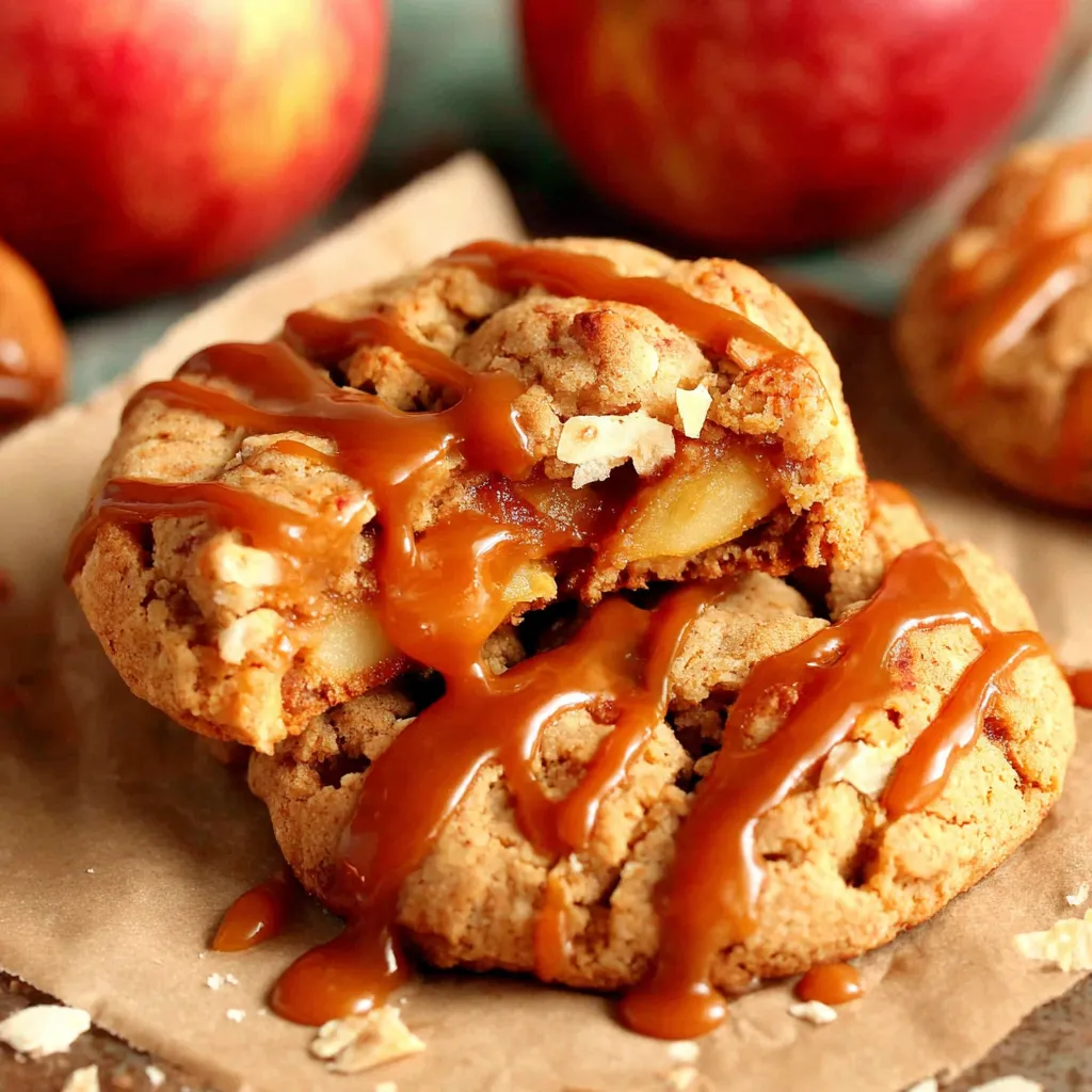Delicious homemade caramel apple cookies, a Crumbl copycat recipe, are displayed in a tempting featured image for the baking tutorial.