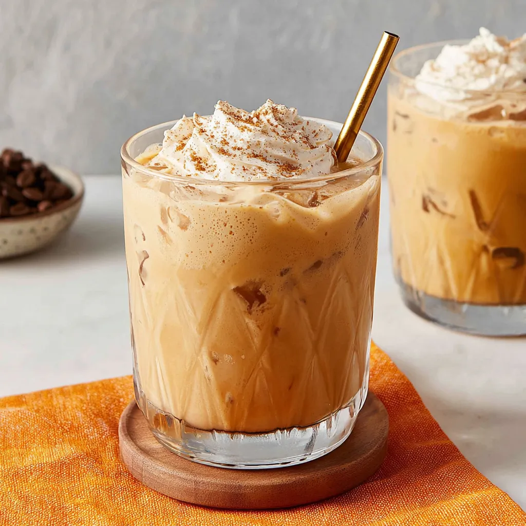 Iced Pumpkin Chai Latte, a festive fall beverage, showcases the delicious combination of pumpkin spice and chai flavors in a refreshing glass.