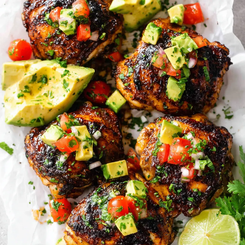 Grilled California avocado chicken breast. Easy grilled chicken recipe.