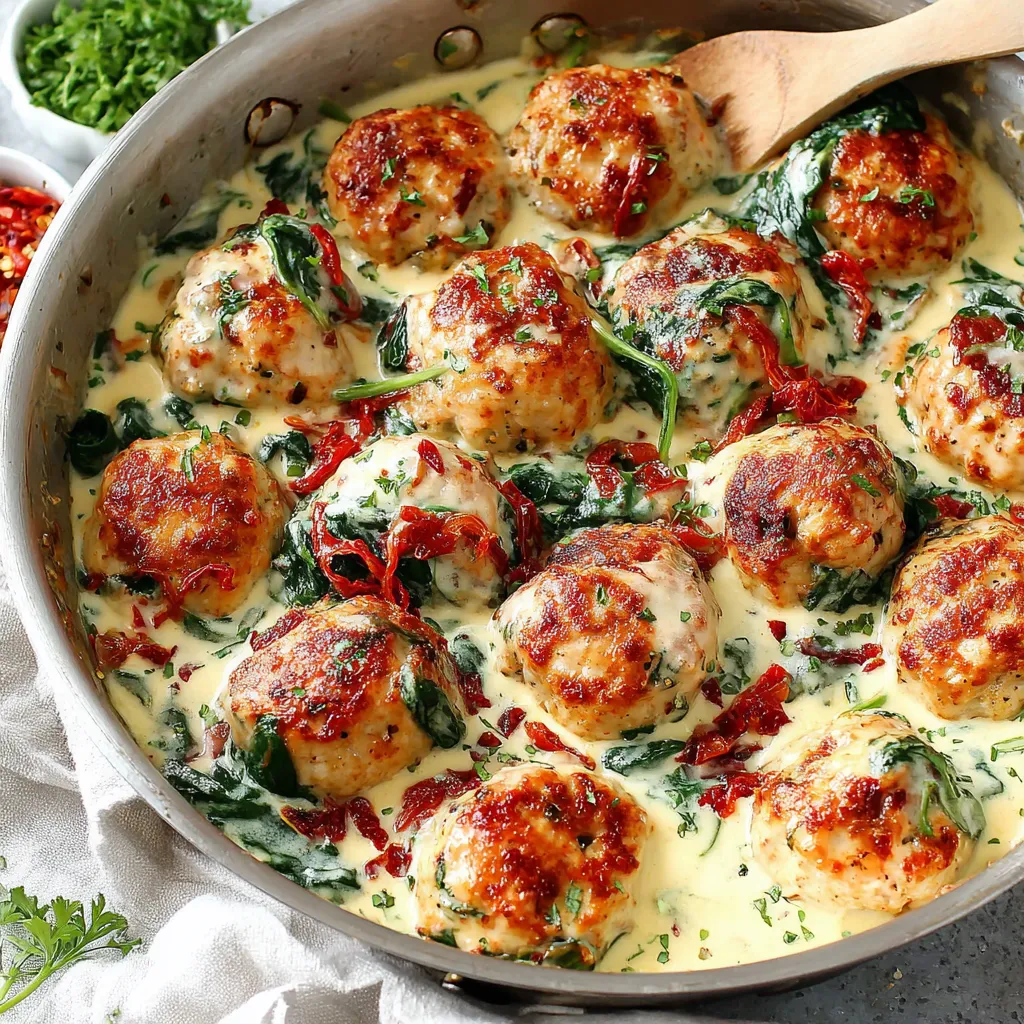 RICOTTA MEATBALLS SPINACH ALFREDO