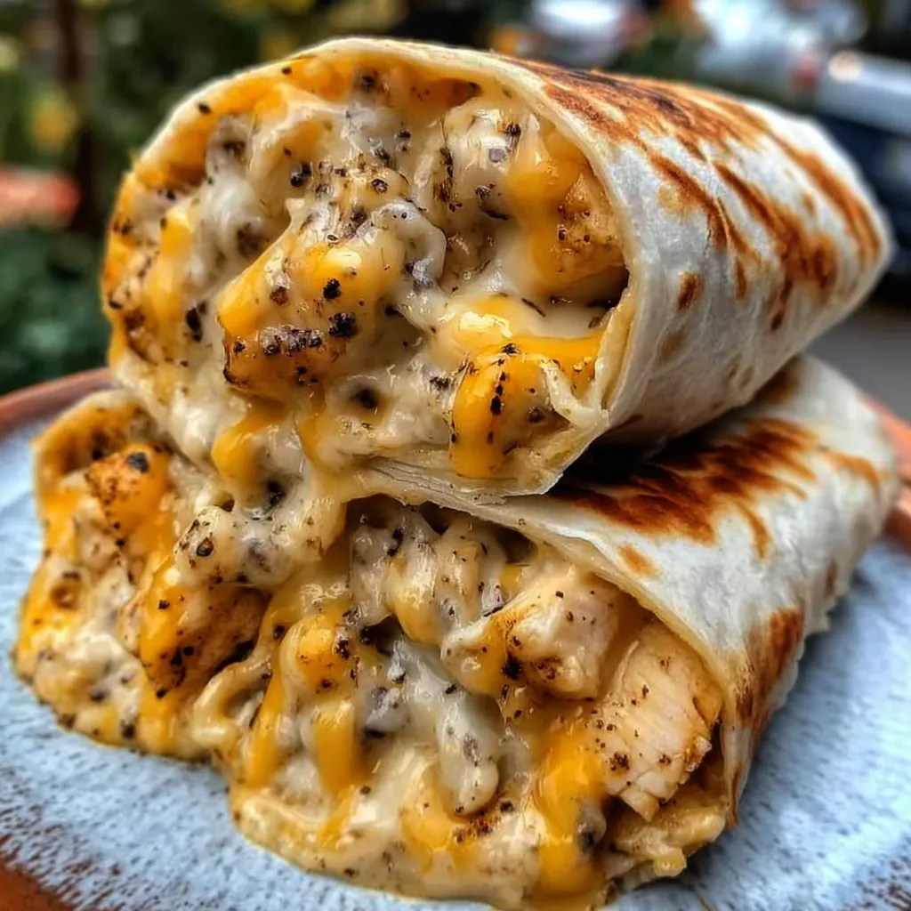Easy cheesy garlic chicken wraps offer a delicious and convenient meal option perfect for a quick lunch or dinner.