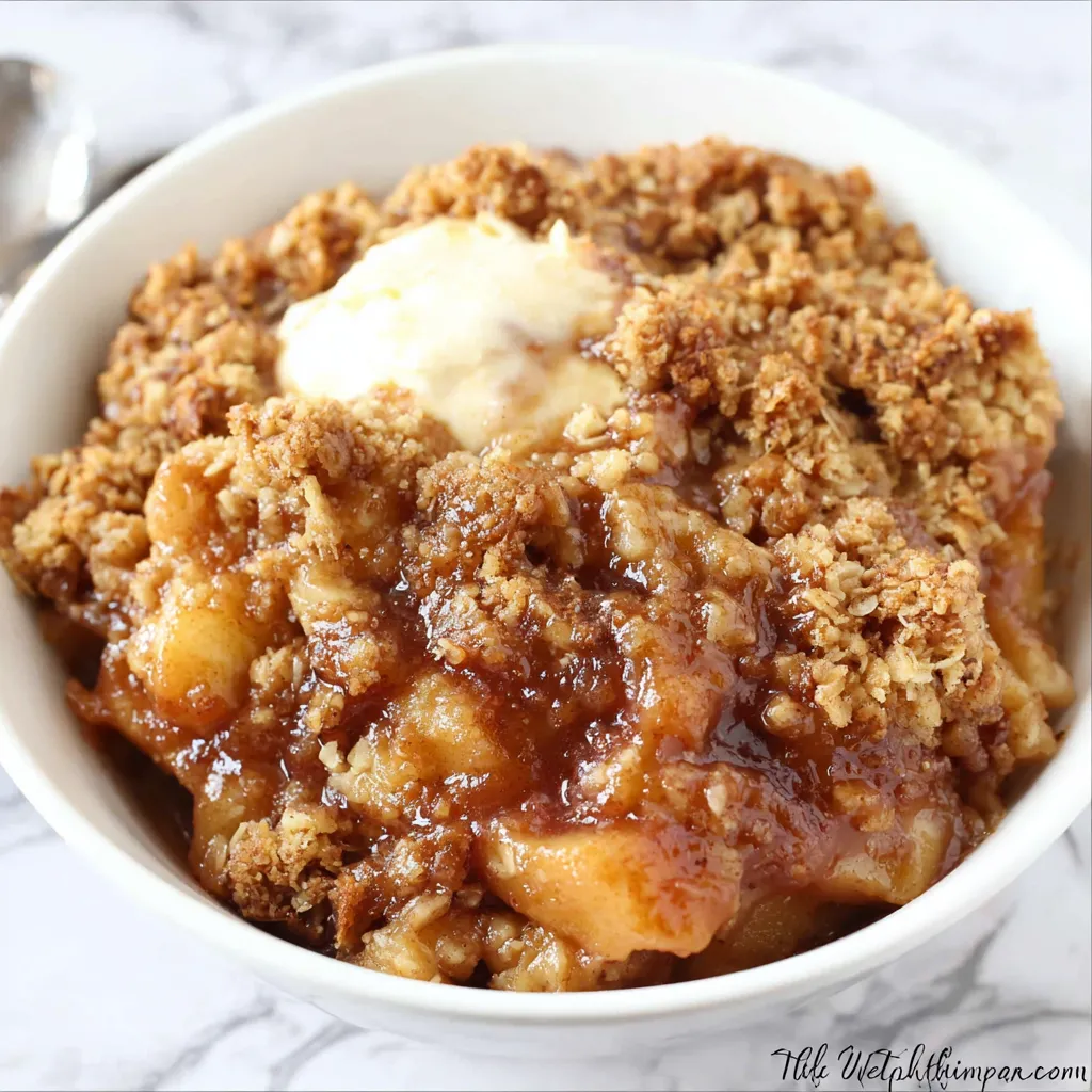 Easy cozy apple crisp shown in a second content image, highlighting its warm, comforting texture and inviting presentation.