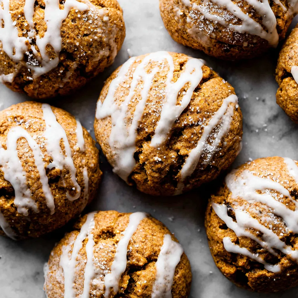 Close-up view of soft and chewy pumpkin cookies showcasing their texture and deliciousness, perfect for fall baking and a featured image in our best pumpkin cookie recipe guide.