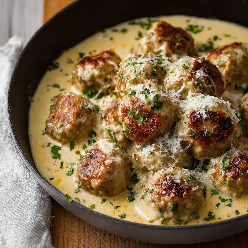 Creamy Parmesan Turkey Meatballs are incredibly delicious as shown in this image.