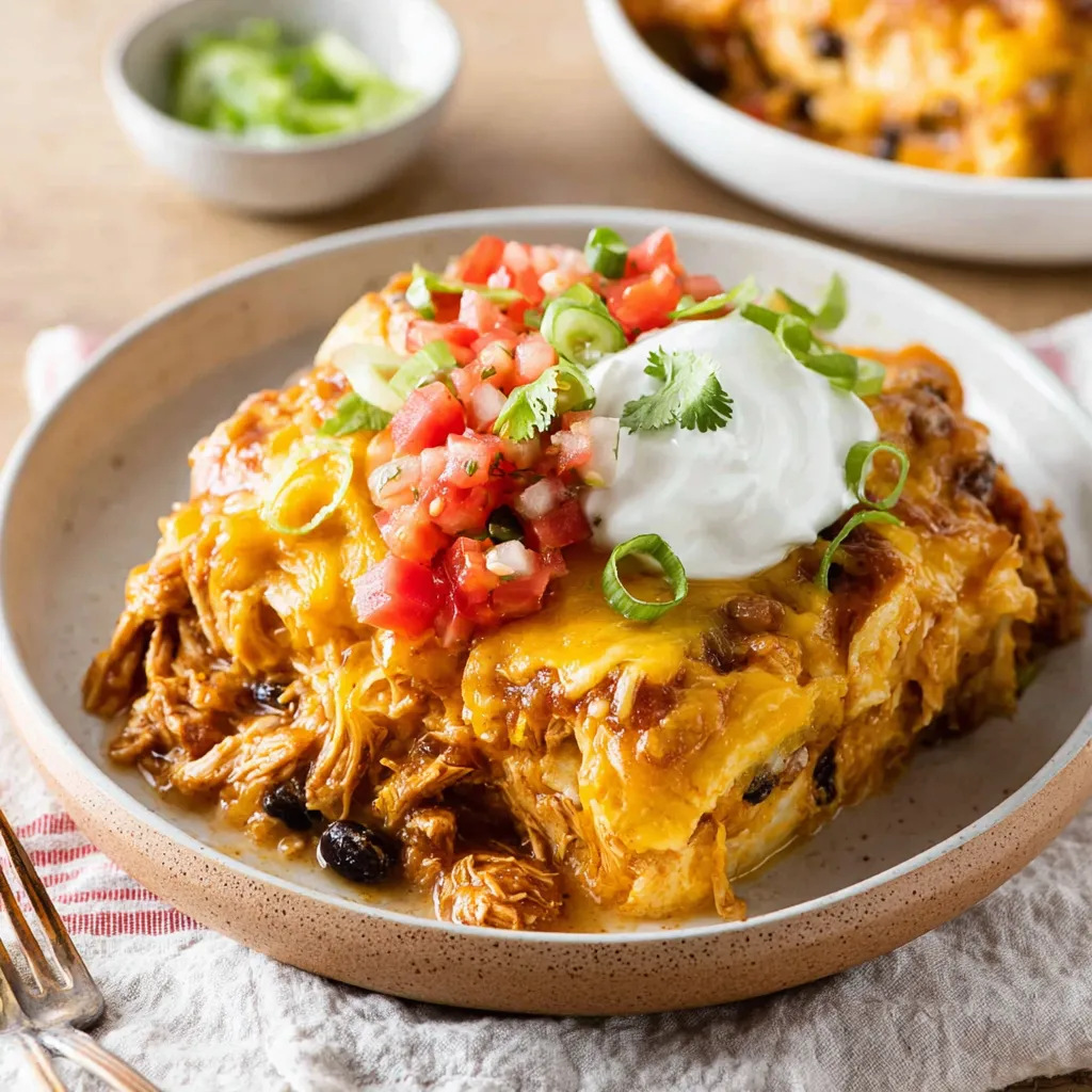 CROCKPOT CHICKEN ENCHILADA CASSEROLE