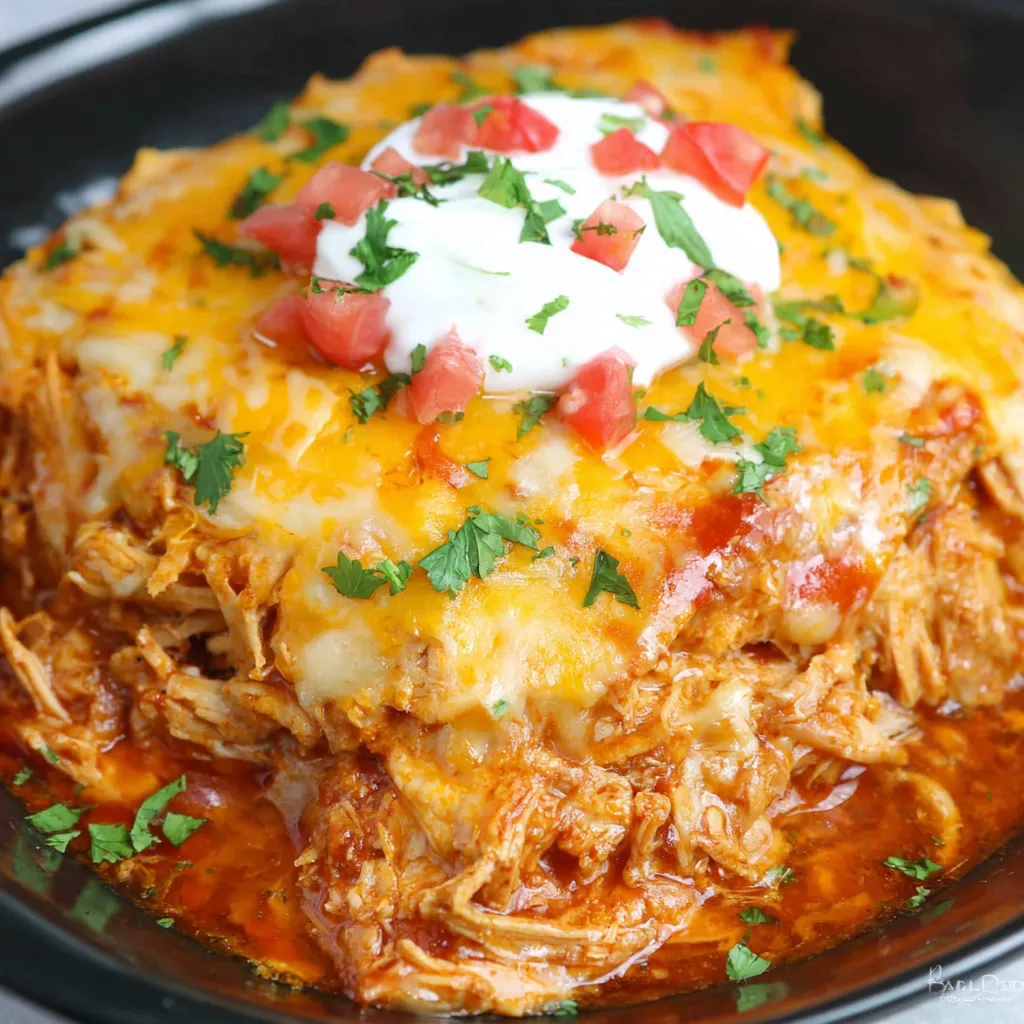DREAMY ENCHILADA CHICKEN CASSEROLE
