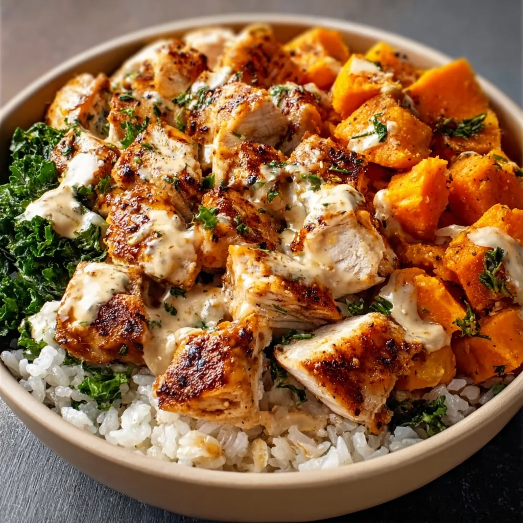 EASY CHICKEN SWEET POTATO RICE BOWL