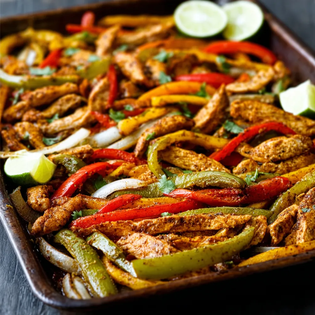 EASY SHEET PAN CHICKEN FAJITAS TONIGHT