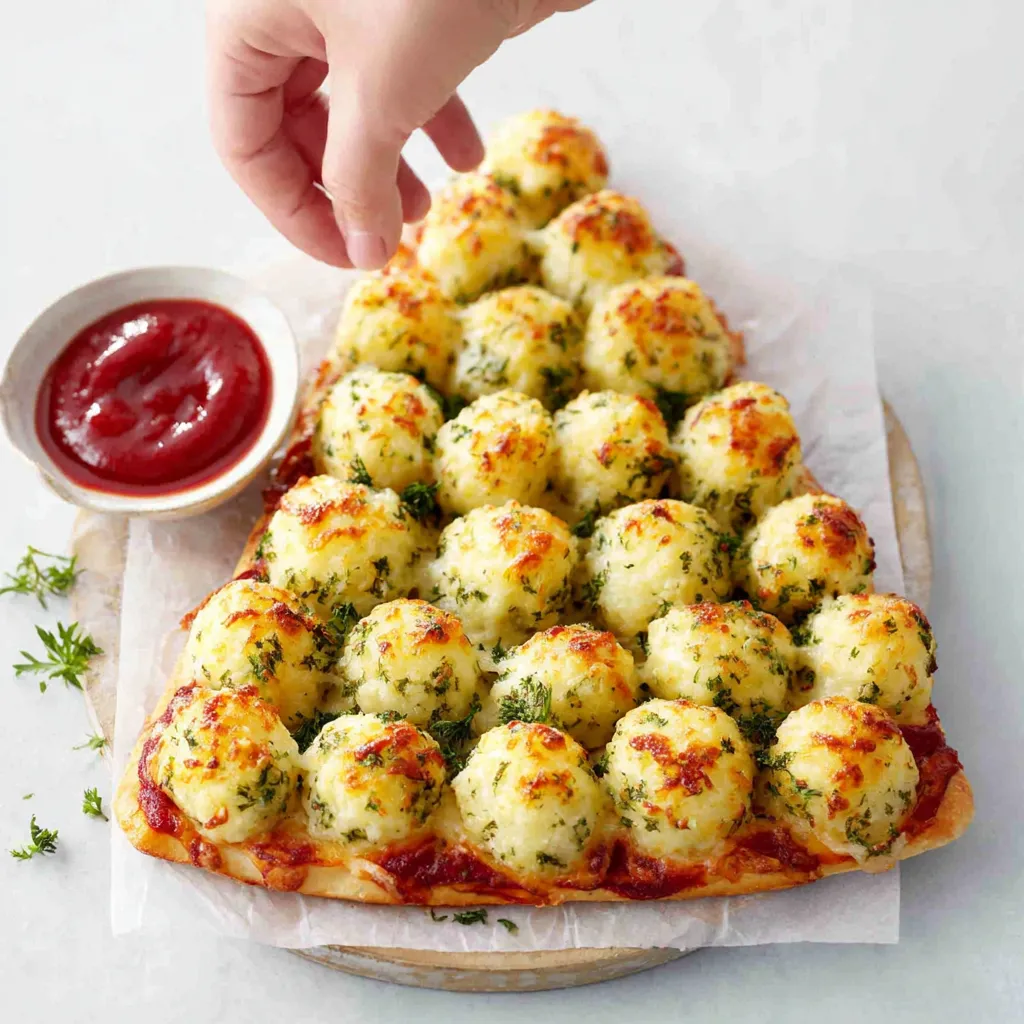 Cheesy Christmas Bread Pull Apart Close-up of a golden-brown Cheesy Pull Apart Christmas Bread, showcasing its delicious cheese pulls and festive presentation.