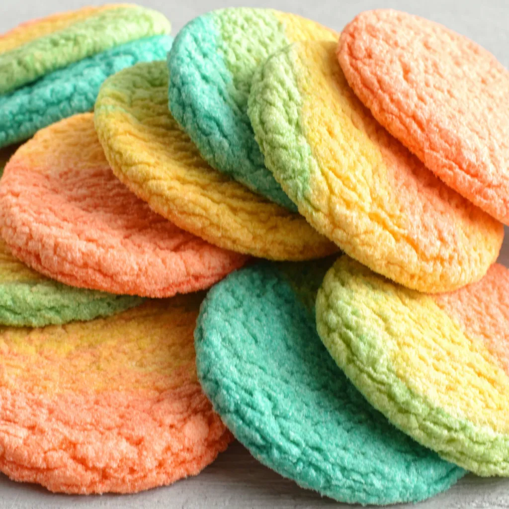 Jello Cookies Recipe Colorful Fun Close-up of freshly baked Colorful Jello Cookies displaying their vibrant colors and soft texture.