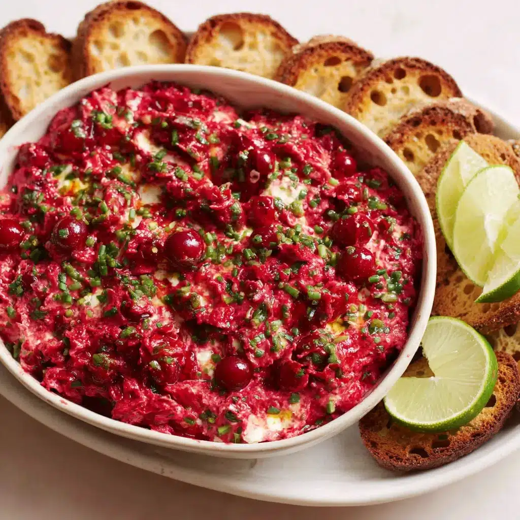 Cranberry Jalapeno Cream Cheese Dip A close-up shot showcases the creamy texture and vibrant colors of the homemade Cranberry Jalapeno Cream Cheese Dip.