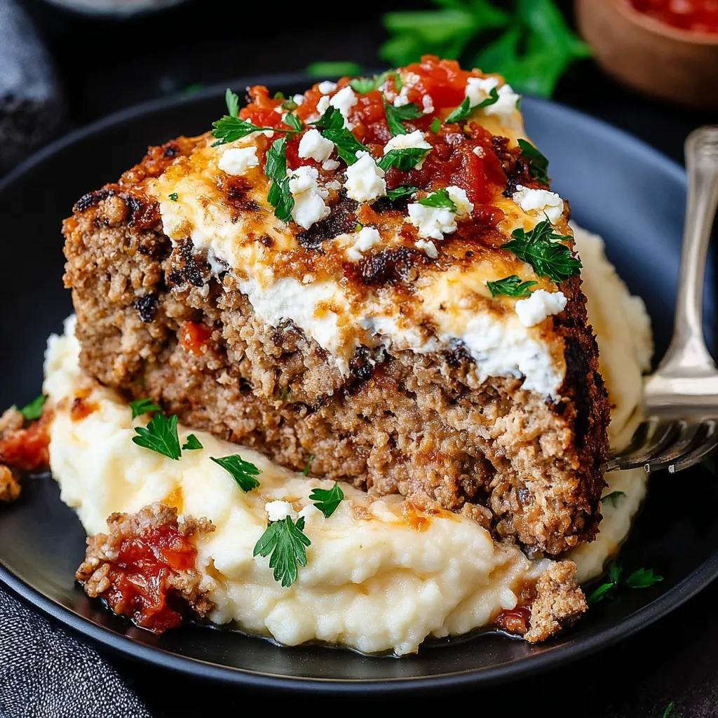 Delicious Homemade Meatloaf Recipe A close-up shot of a delicious slice of freshly baked Meatloaf, ready to be served.
