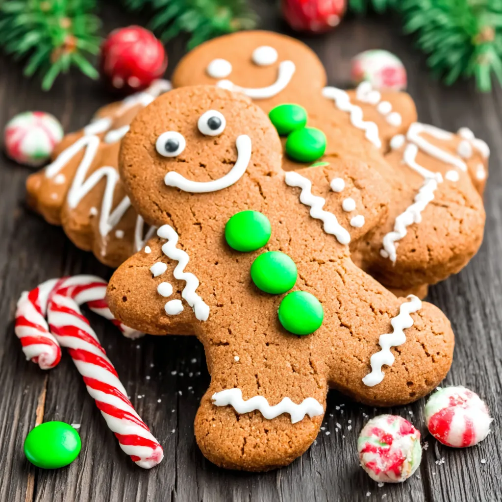 Gingerbread Men Cookie Recipe Close-up of a freshly baked Gingerbread Men Cookie, perfect for holiday treats.