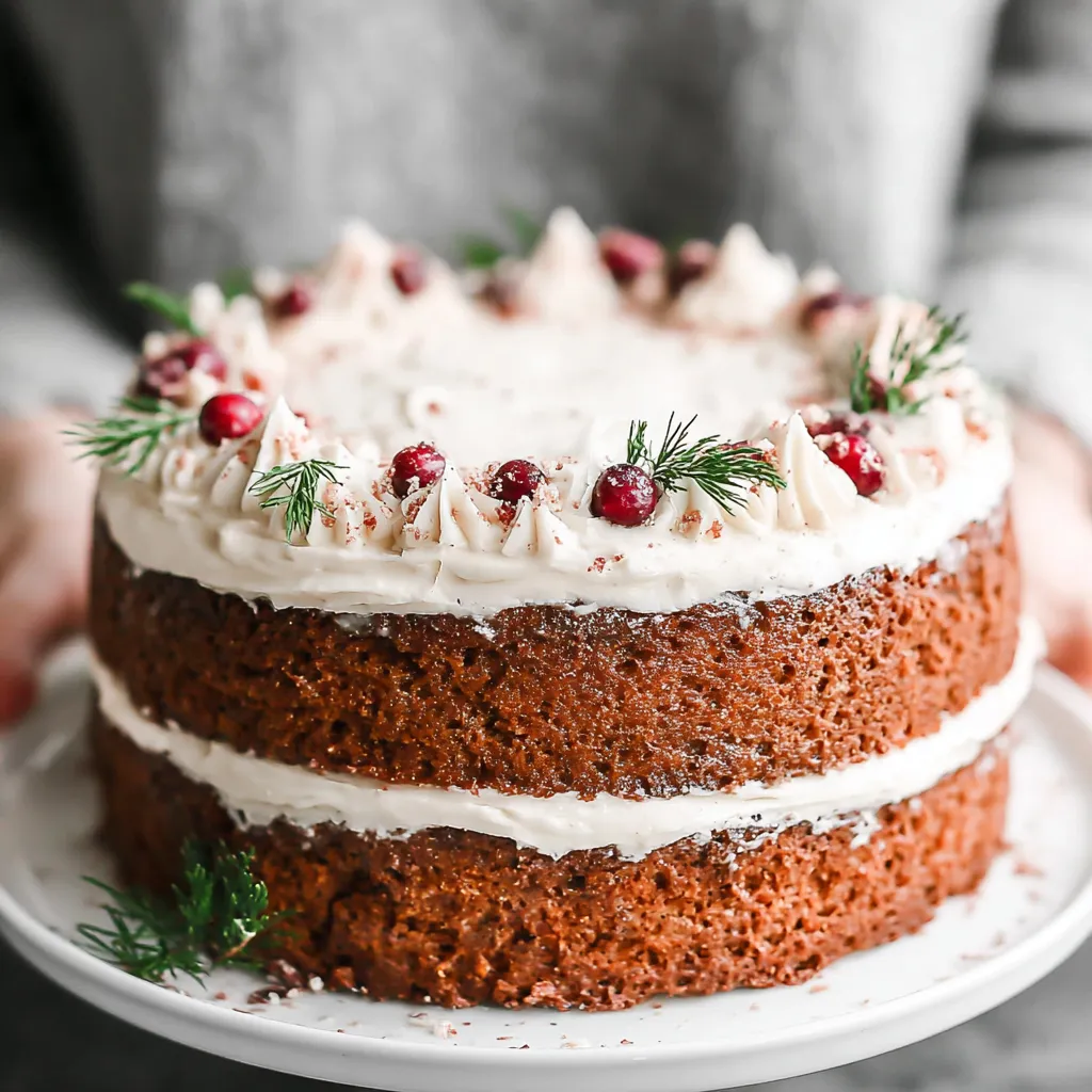 Festive Christmas Spice Cake A close-up shot showcases a slice of moist Christmas Spice Cake, revealing its spiced interior and festive decorations.