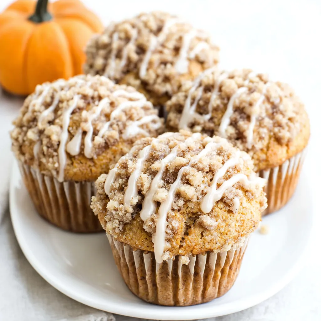 Close-up of delicious homemade Pumpkin Muffins, perfect for a fall treat.