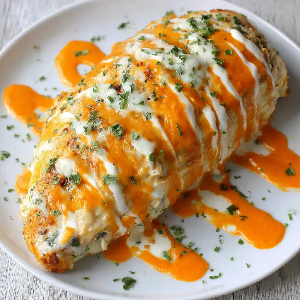 Buffalo Ranch Stuffed Chicken is pictured as the featured image of a recipe article.