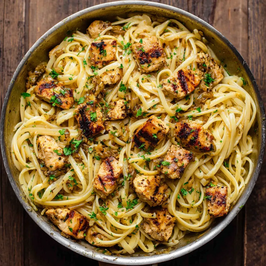 Cowboy Butter Chicken Linguine featured image showcasing a creamy pasta dish with chicken and herbs.
