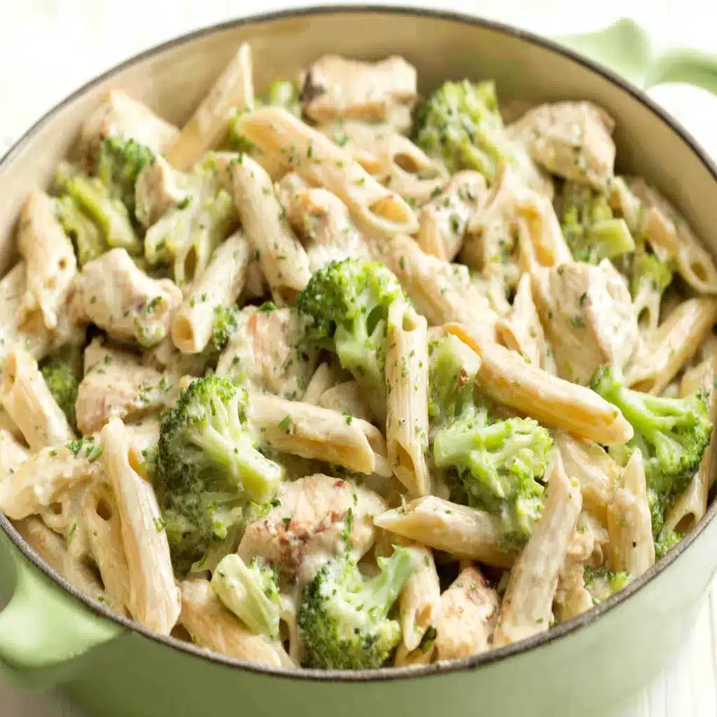 Featured image of a delicious Broccoli And Chicken Penne dish ready to eat.