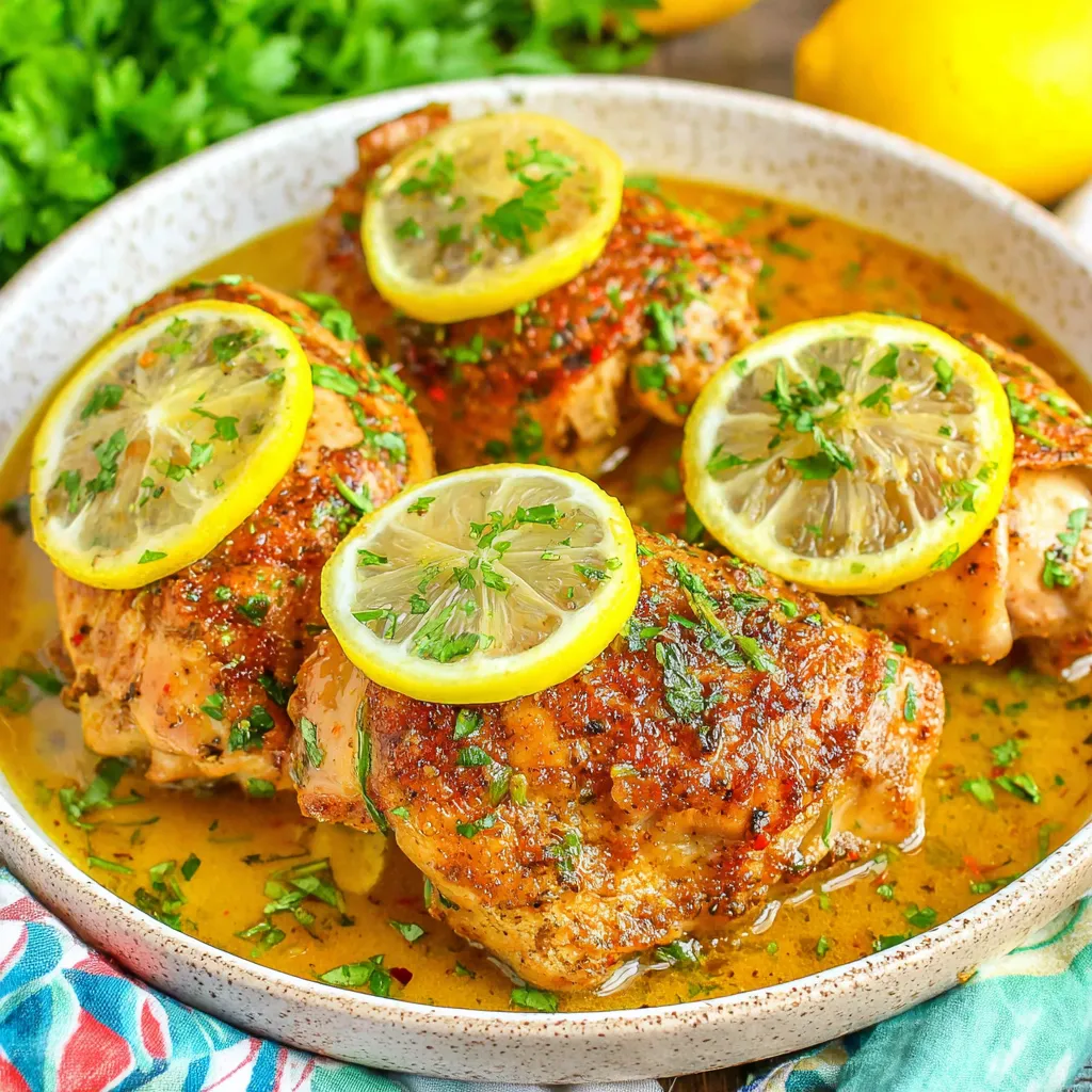 Slow Cooker Lemon Garlic Chicken is shown as a featured image, ready to be enjoyed.