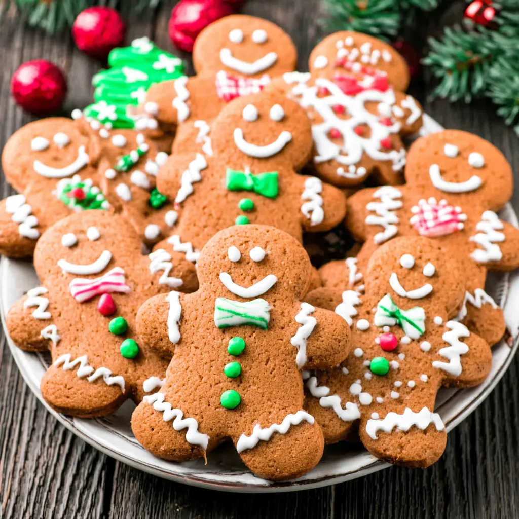 A festive Gingerbread Men Cookie sits ready to be enjoyed during the holidays.